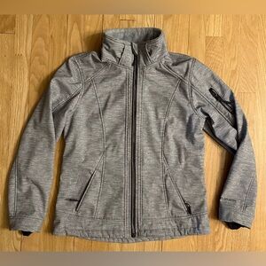 FREE COUNTRY Women's Grey Super Softshell Lined Zip Jacket, Size Petite Medium